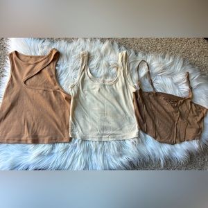 Bundle of 3 Brown Crop Tops